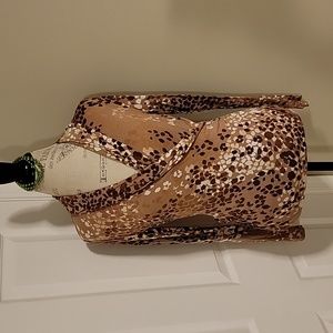 Ann Taylor women's floral brown shirt Size Medium